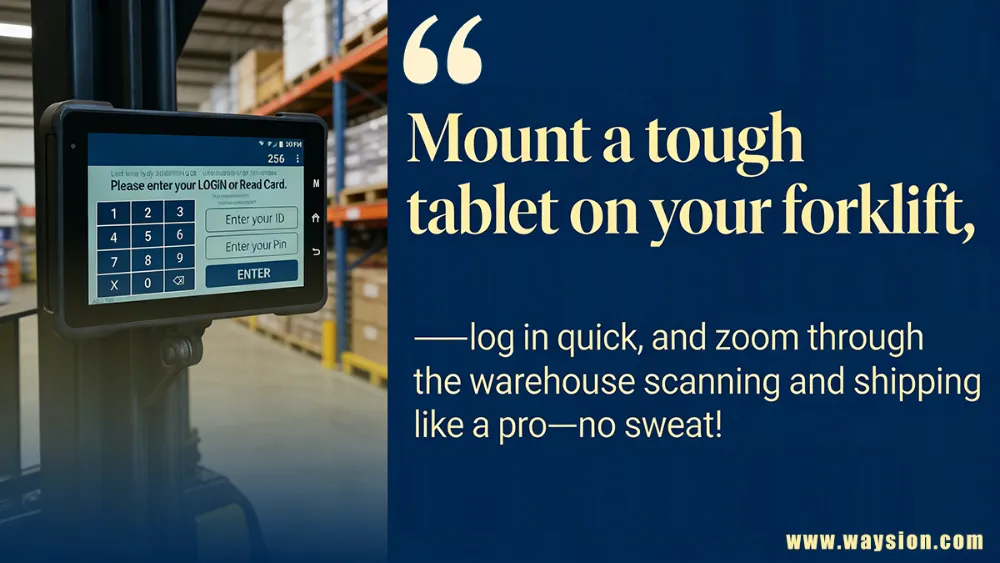 v7s Mounta tough tablet on your forklift